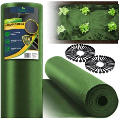 Agrowłóknina ogrodowa 1,6 m x 50 m 70 g/m2 + 100 szpilek Plonos - zielona