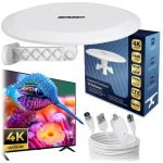 Antena wewnętrzna zewnętrzna TV ultra HD 4K Berdsen BD-955 biała