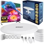Antena wewnętrzna zewnętrzna TV ultra HD 4K Berdsen BD-955 biała