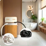 Bambusowy kosz na pranie bieliznę z pokrywą 100 l Massido