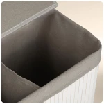 Bambusowy kosz na pranie bieliznę z pokrywą 100 l Massido