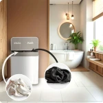 Bambusowy kosz na pranie bieliznę z pokrywą 100 l Massido