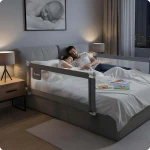 Barierka ochronna do łóżka zabezpieczająca bramka blokada 160 cm Nukido NK-227 szara