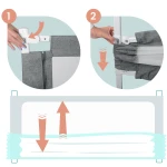 Barierka ochronna do łóżka zabezpieczająca bramka blokada 160 cm Nukido NK-227 szara