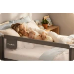 Barierka ochronna do łóżka zabezpieczająca bramka blokada 180 cm Nukido NK-227 szara