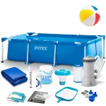 Basen ogrodowy stelażowy 220 x 150 x 60 cm 15w1 INTEX 28270