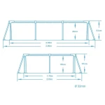 Basen ogrodowy stelażowy 259x170x61 cm zestaw 15w1 Bestway 56403N