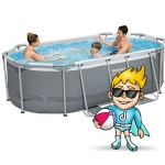 Basen ogrodowy stelażowy 305 x 200 x 84 cm 17w1 Bestway 5614A