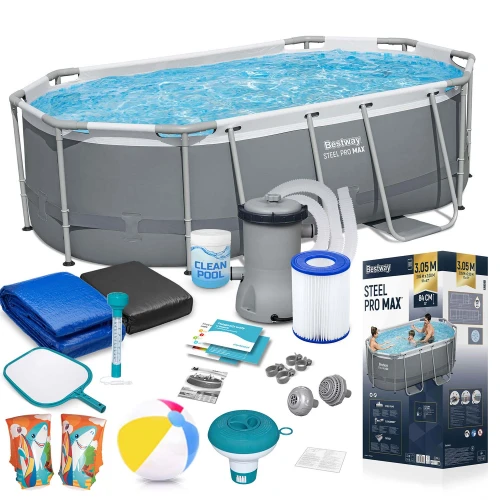 Basen ogrodowy stelażowy 305 x 200 x 84 cm 17w1 Bestway 5614A