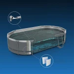 Basen ogrodowy stelażowy 305 x 200 x 84 cm 17w1 Bestway 5614A + maszynka do baniek GRATIS