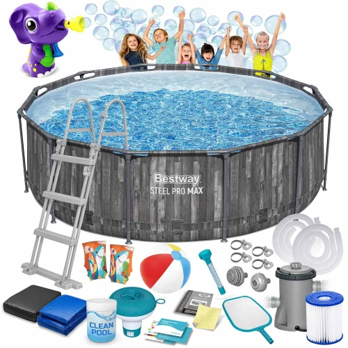 Basen ogrodowy stelażowy 366 x 100 cm 18w1 Bestway 5614X + maszynka do baniek GRATIS