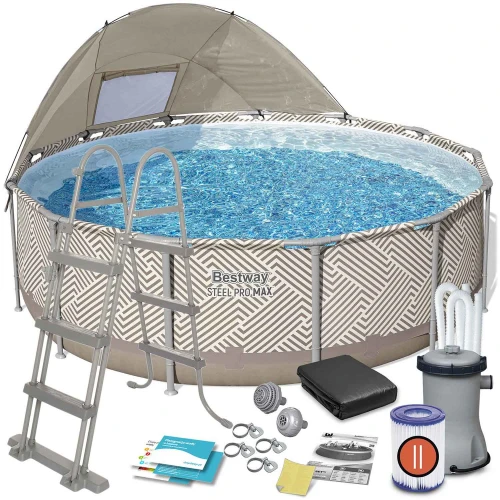 Basen ogrodowy stelażowy 396 x 107 cm 11w1 Bestway 561FY