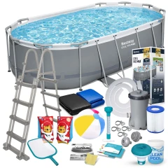 Basen ogrodowy stelażowy 427 x 250 x 100 cm 18w1 Bestway 56620