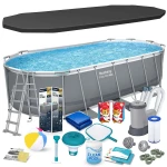 Basen ogrodowy stelażowy 549 x 274 x 122 cm 17w1 Bestway 56710