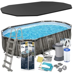 Basen ogrodowy stelażowy 610 x 366 x 122 cm 12w1 Bestway 5611R 