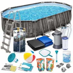 Basen ogrodowy stelażowy 610 x 366 x 122 cm 18w1 Bestway 5611R