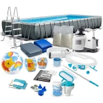 Basen ogrodowy stelażowy 975 x 488 x 132 cm 21w1 INTEX 26374 + hulajnoga GRATIS