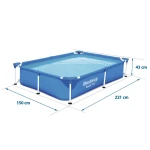 Basen prostokątny stelażowy 221x150x43 cm Bestway 56401