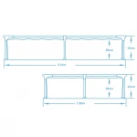 Basen prostokątny stelażowy 221x150x43 cm 16w1 Bestway 56401