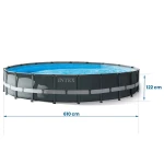 Basen ogrodowy stelażowy 610x122cm 20w1 INTEX 26334 + hulajnoga GRATIS