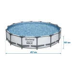 Basen stelażowy ogrodowy 457 x 107 cm 18w1 Bestway 56488 + maszynka do baniek GRATIS