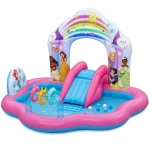 Dmuchany plac zabaw dla dzieci do ogrodu zjeżdżalnia Pricess Disney 221 x 193 x140 cm Bestway 53175