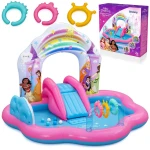 Dmuchany plac zabaw dla dzieci do ogrodu zjeżdżalnia Pricess Disney 221 x 193 x140 cm Bestway 53175