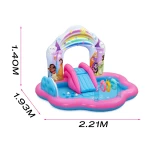 Dmuchany plac zabaw dla dzieci do ogrodu zjeżdżalnia Pricess Disney 221 x 193 x140 cm Bestway 53175