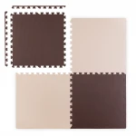 Duża mata piankowa edukacyjna puzzle Ricokids brązowo-biała