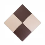 Duża mata piankowa edukacyjna puzzle Ricokids brązowo-biała