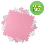 Duża mata piankowa edukacyjna puzzle Ricokids różowo-biała