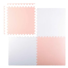 Duża mata piankowa puzzle Ricokids 60x60 cm 4 szt. brzoskwiniowo-biała