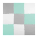 Duża mata piankowa puzzle Ricokids 180x180cm 9 szt szaro-turkusowa