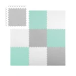 Duża mata piankowa puzzle Ricokids 180x180cm 9 szt szaro-turkusowa