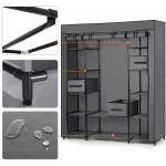 Duża szafa tekstylna z szufladami Massido - grafitowa