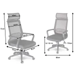 Fotel biurowy krzesło obrotowe mikrosiatka Nosberg - mechanizm TILT