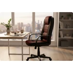 Fotel biurowy obrotowy Sofotel czarno-brązowe 