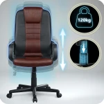 Fotel biurowy obrotowy Sofotel czarno-brązowe 