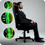 Fotel biurowy obrotowy Sofotel czarno-brązowe 