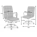 Fotel biurowy skórzany Benton szary