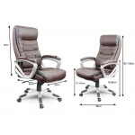 Fotel biurowy skórzany Sofotel EG-226 brązowy