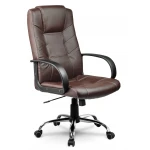 Fotel biurowy skórzany Sofotel EG-221 brązowy
