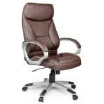 Fotel biurowy skórzany Sofotel EG-223 brązowy