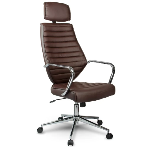 Fotel biurowy skórzany Sofotel EG-225 brązowy