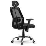 Fotel biurowy skórzany z mikrosiatką Monaco czarny