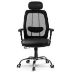 Fotel biurowy skórzany z mikrosiatką Monaco czarny