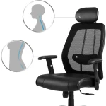 Fotel biurowy skórzany z mikrosiatką Monaco czarny