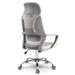Fotel biurowy z mikrosiatką Praga - jasnoszary 