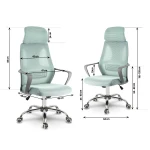 Fotel biurowy z mikrosiatką Praga - jasnoniebieski 