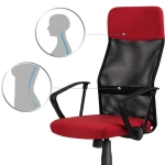 Fotel biurowy z mikrosiatki Sofotel Sydney czerwono-czarny 